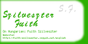 szilveszter fuith business card
